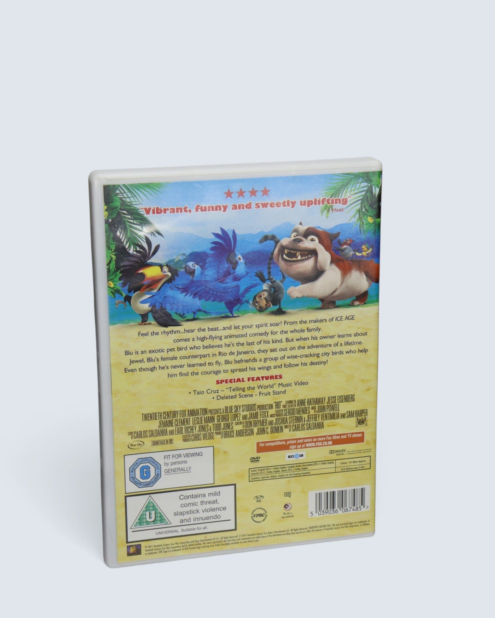 Rio (DVD, 2011) Animated Movie with Rio 2 Sneak Peek Insert