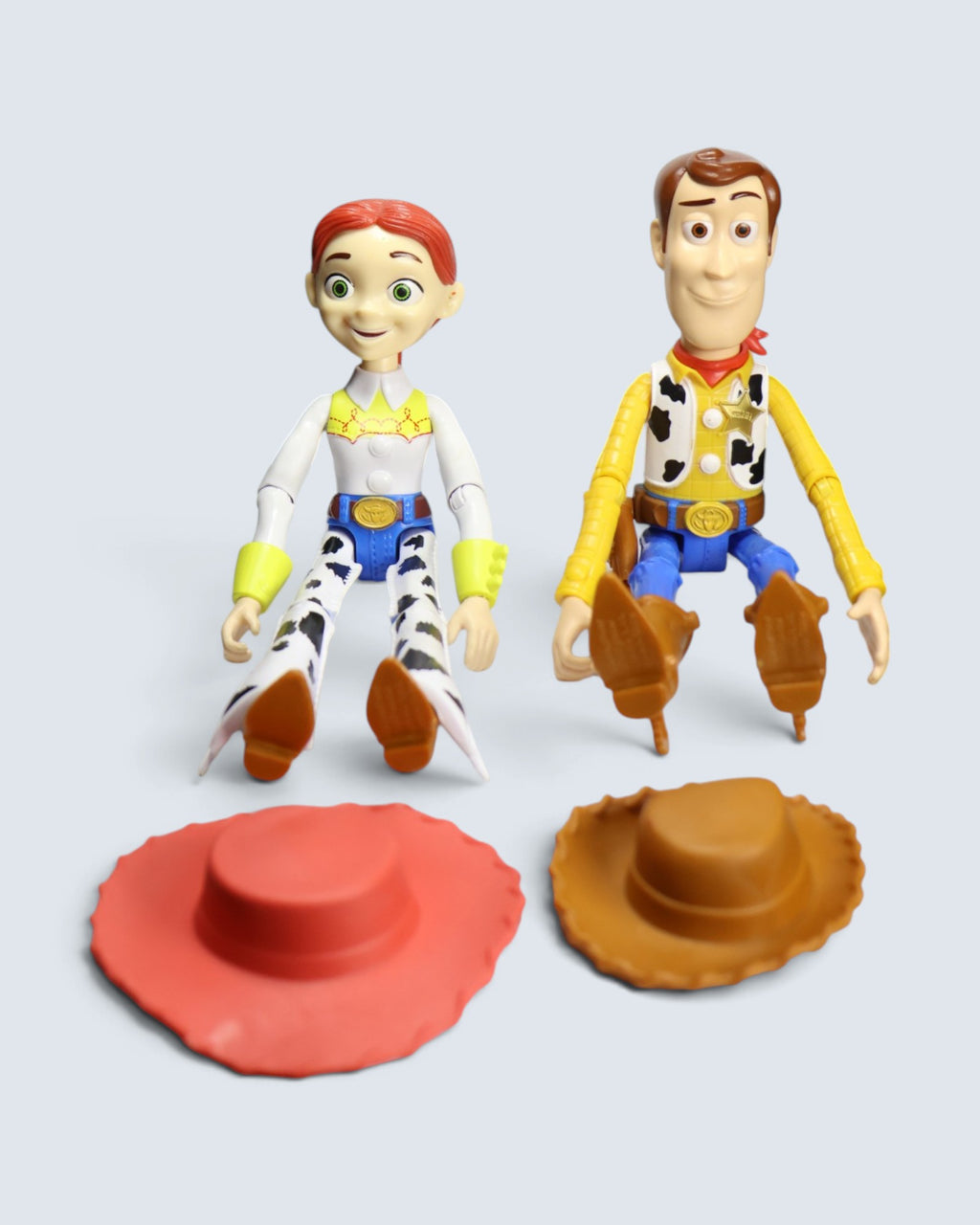 Disney Pixar Toy Story Woody & Jessie Action Figure Duo Set - Collectible Posable Figures with Removable Hats