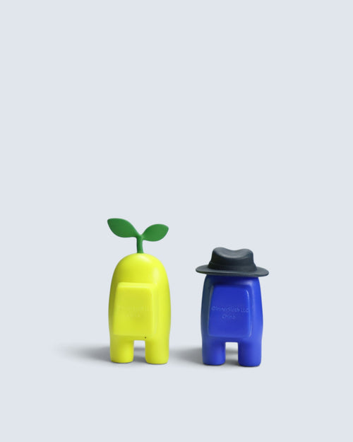 Among Us Yellow with Sprout & Blue with Fedora Action Figure Duo Set