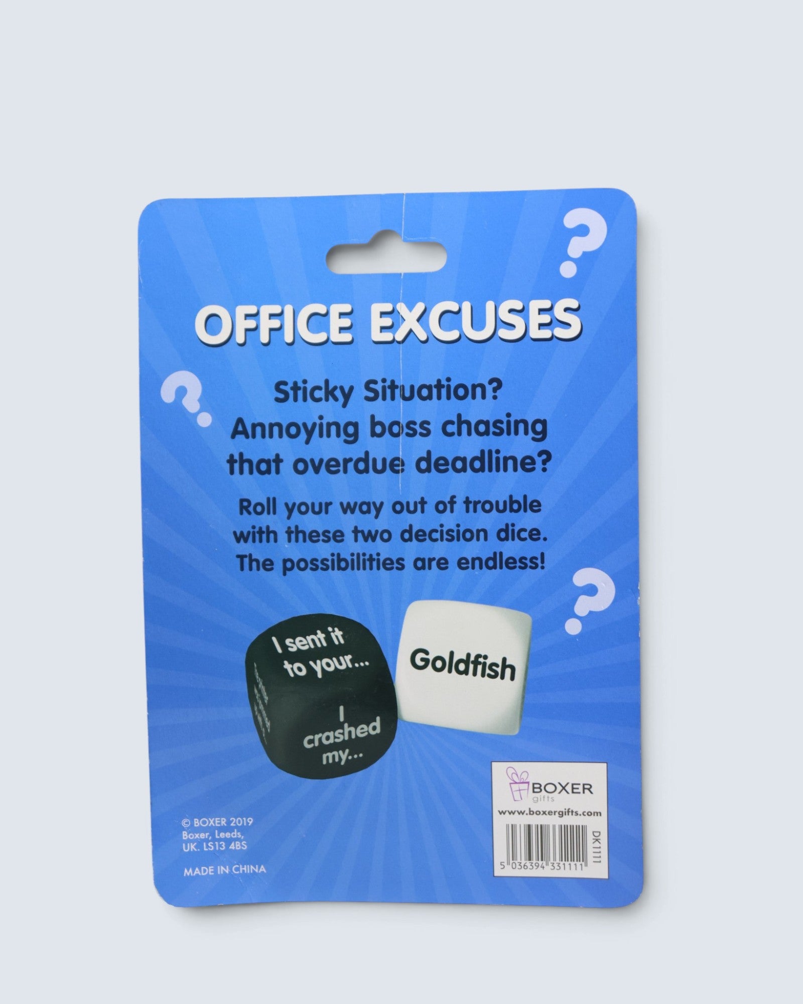 Boxer Gifts Office Excuses Novelty Decision Dice Set
