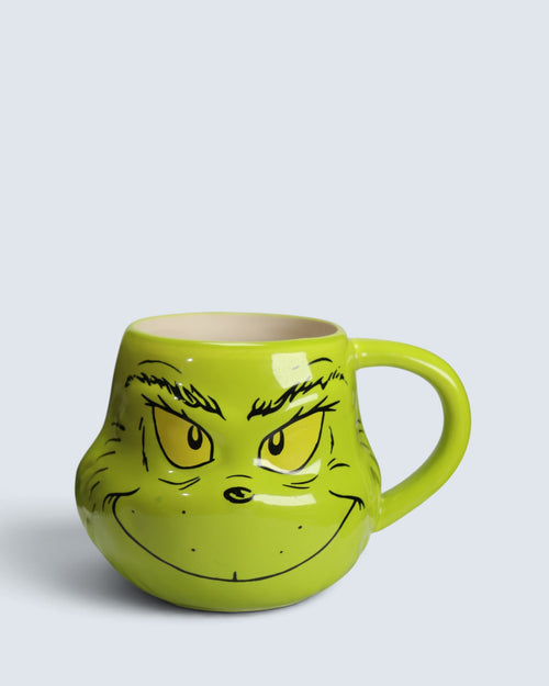 2023 Dr. Seuss The Grinch Sculpted Face Ceramic Coffee Mug